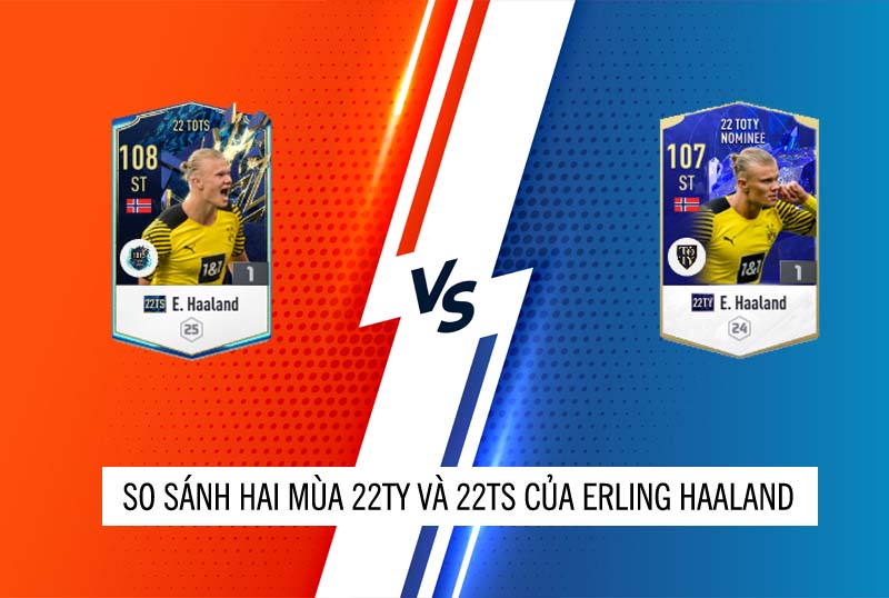 So sánh hai mùa giải 22TS và 22TY của Erling Haaland