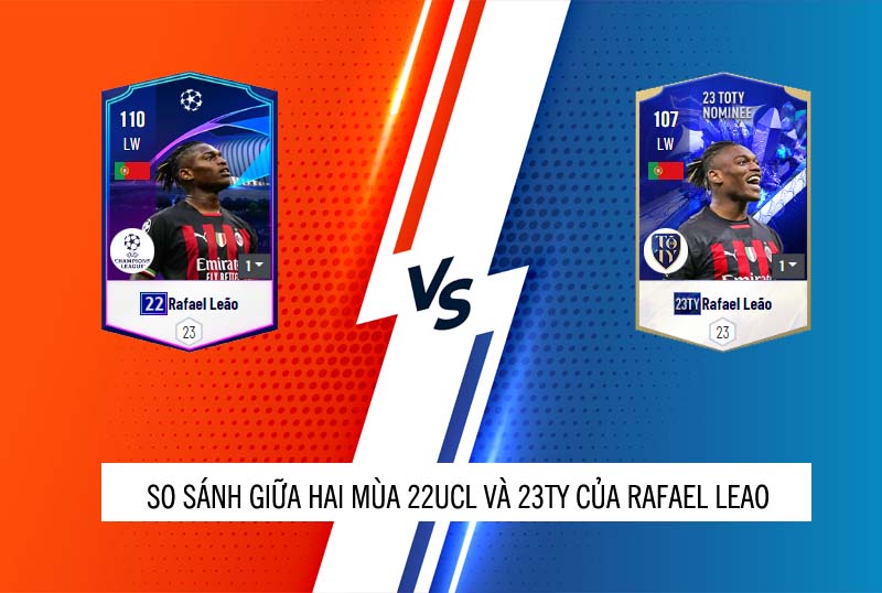 So sánh hai mùa giải 22UCL và 23TY của Rafael Leao