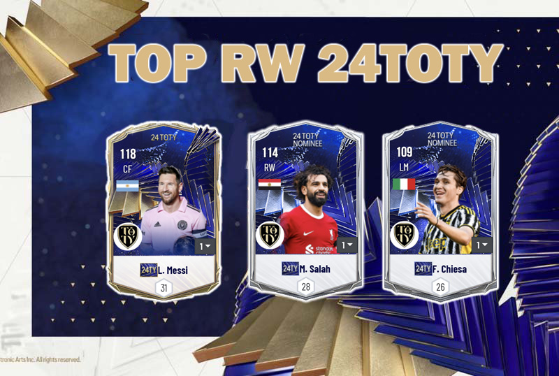 Top 5 cầu thủ cánh phải hay nhất mùa 24TOTY trong FC Online