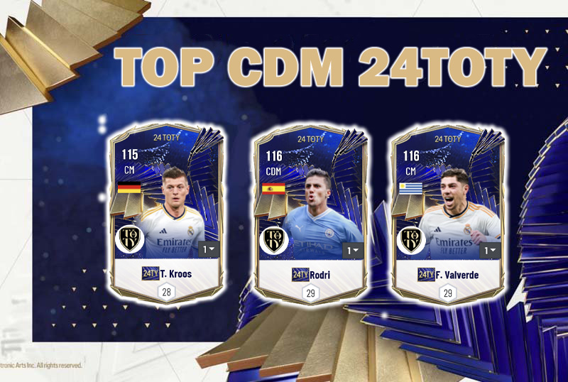 Top 5 tiền vệ phòng ngự hay nhất mùa 24TOTY trong FC Online