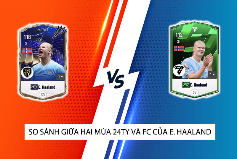 So sánh hai mùa giải FC và 24TOTY của E. Haaland trong FC Online