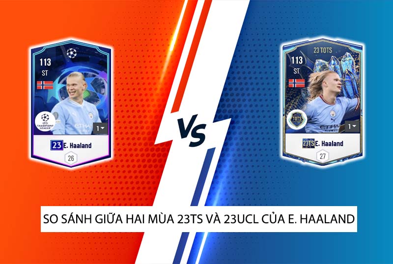 So sánh hai mùa giải 23TS và 23UCL của Erling Haaland trong FC Online