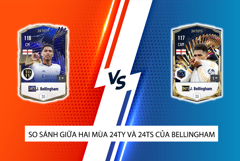 So sánh hai mùa giải 24TY và 24TS của Jude Bellingham trong FC Online