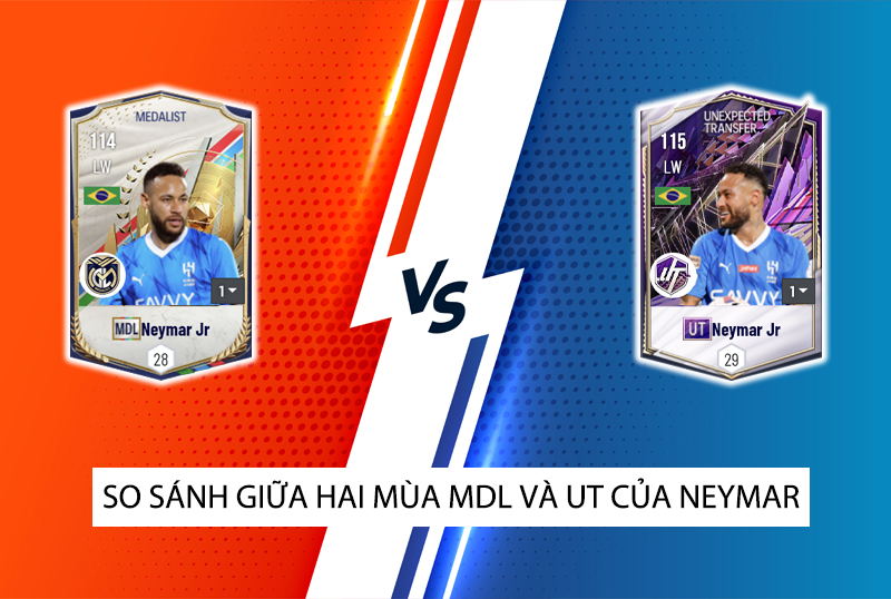 So sánh hai mùa giải UT và MDL của Neymar trong FC Online