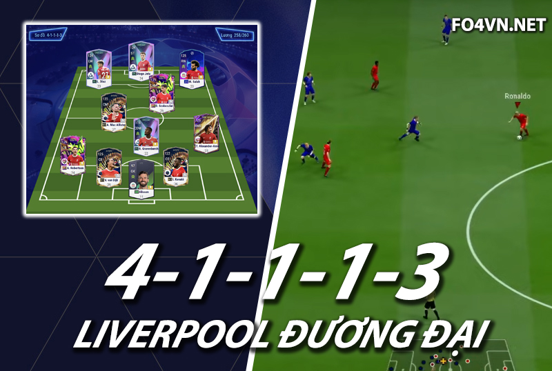 Chiến thuật FC Online : Sơ đồ 41113 với team color Liverpool đương đại