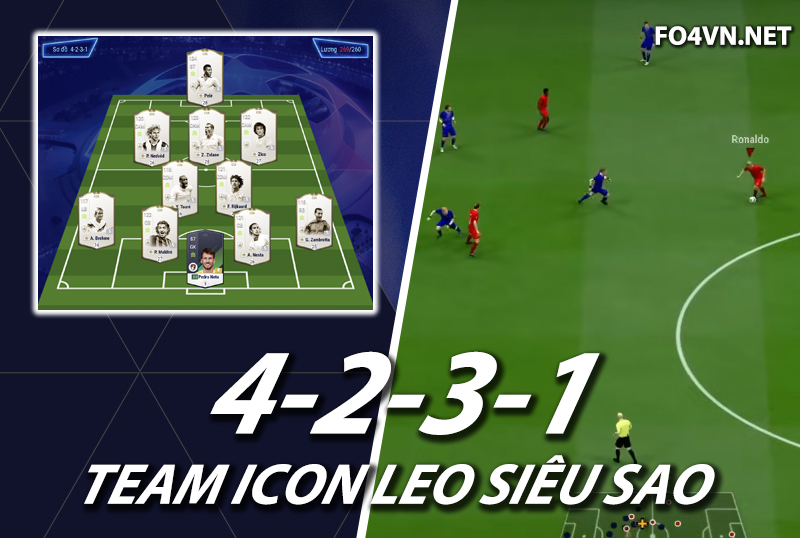 Chiến thuật FC Online : Sơ đồ 4231 với team color ICON cực đẹp lương 270