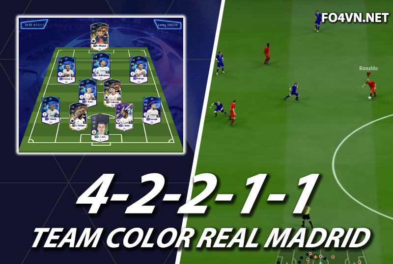 Chiến thuật FC Online : Sơ đồ 42211 với team color Real Madrid đương đại