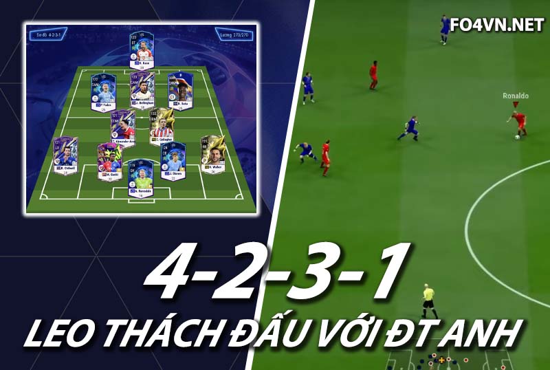 Chiến thuật FC Online : Sơ đồ 4231 với team color ĐT Anh