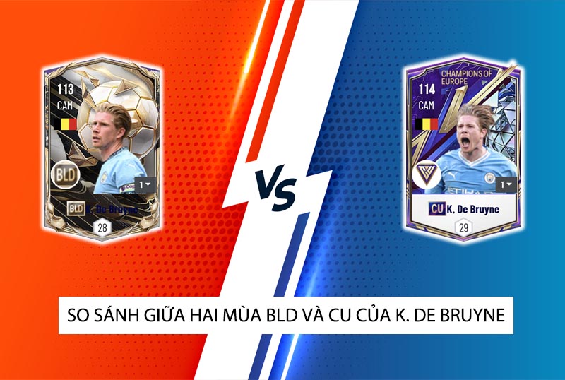 So sánh hai mùa giải CU và BLD của Kevin De Bruyne trong FC Online