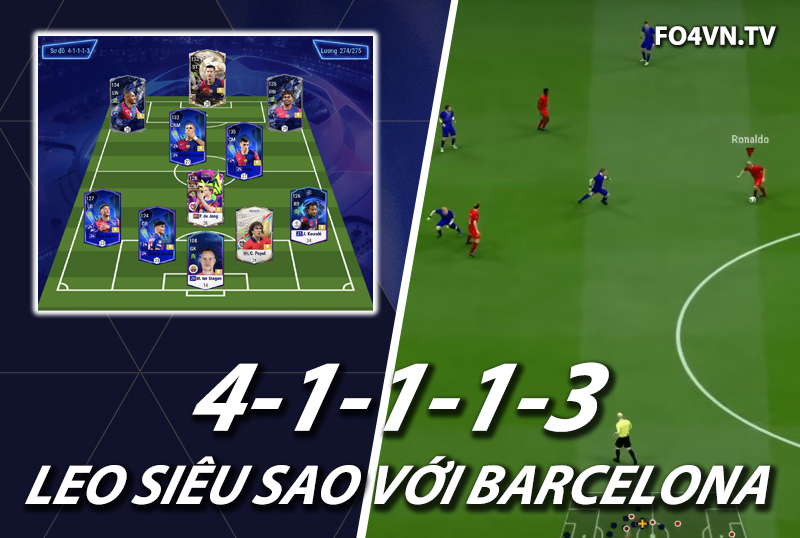 Chiến thuật FC Online : Sơ đồ 41113 với team Barcelona đương đại