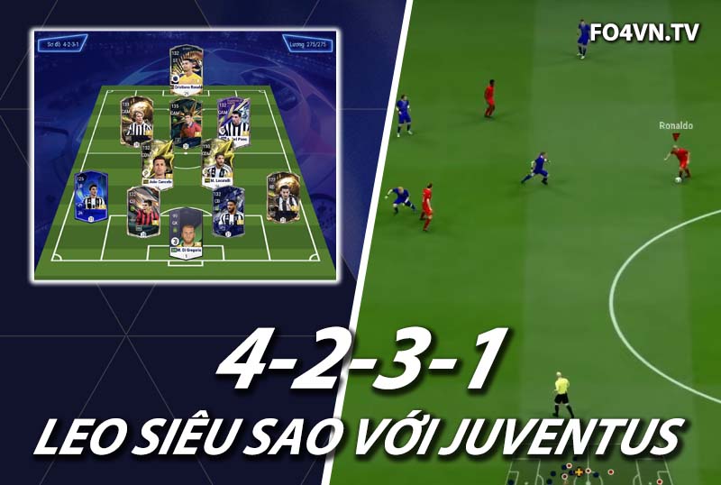 Chiến thuật FC Online : Sơ đồ 4231 với team color Juventus top rank Hàn