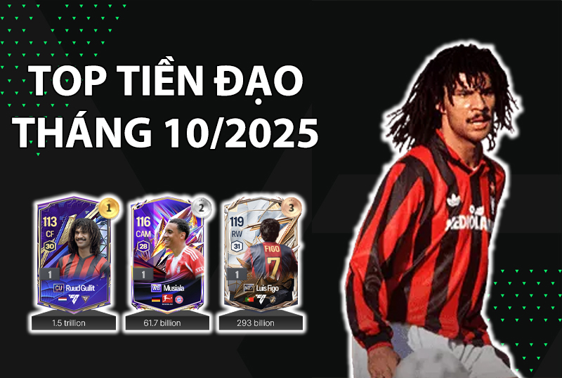 Những cầu thủ dùng nhiều nhất FC Online Hàn tháng 10/2025 vị trí tiền vệ