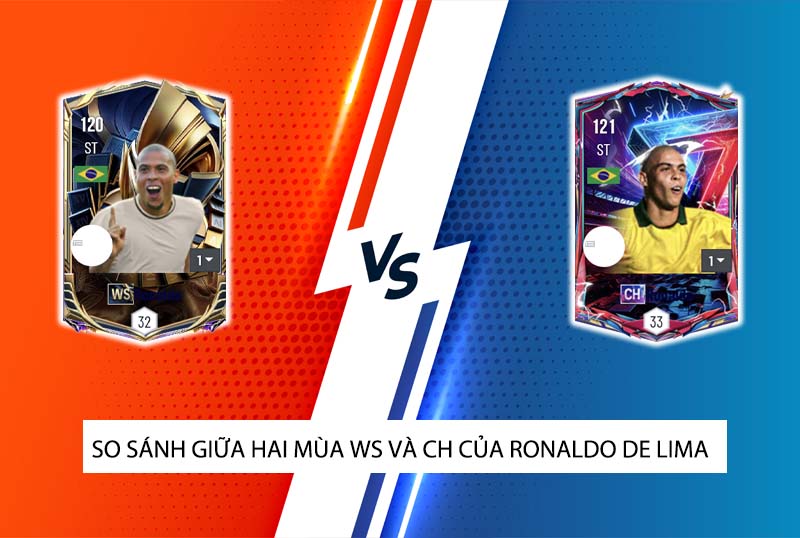 So sánh hai mùa giải WS và CH của Ronaldo de Lima trong FC Online
